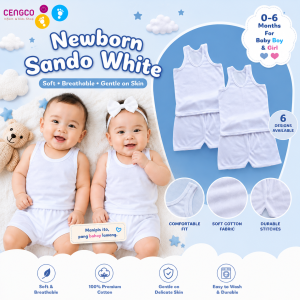CENGCO 3 PAIRS INFANT CLOTHES SETS SANDO TERNO SHORT FOR INFANT 0-5 MONTHS