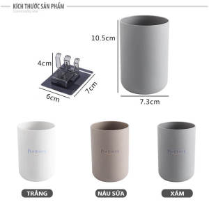 Móc Treo Bàn Chải Đánh Răng Kèm Cốc Nhựa Dán Tường Hamart Siêu Dính Tiện Lợi