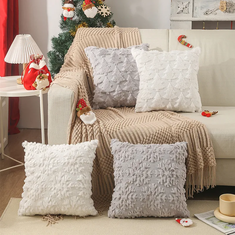 Christmas Pillow Quilted Embroidered Nordic Simple Home Sofa
