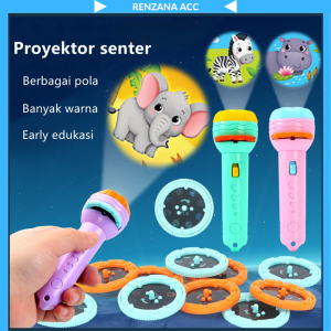 Original - Mainan Bayi lampu Senter Kartun Proyektor 1 - 3 tahun Anak Mainan senter