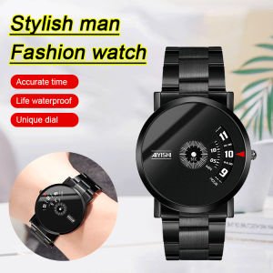 Waterproof new mens watch/full-automatic non mechanical watch Cool black wrist watch Simple fashionable watch