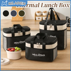 MLADEN Waterproof Oxford Lunch Box Handheld Large-capacity Thermal Bento Bag for Office and Campus
