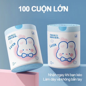 Dung tích lớn hoạt hình dễ thương dây rút túi đựng rác hộ gia đình nhà bếp di động túi nhựa dày