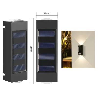 LED Solar Wall Lamp Up Down Luminous Waterproof Lampu Solar Outdoor Lighting Garden Yard Decoration Night Lamp 太阳能灯