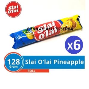 Biskuit Roma Slai Olai Pineapple Roll / Slai Olai Nanas Roll 128 gr ( HARGA 1 PAKET ISI 6 )