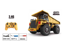 Hengjian Mainan Rc Konstruksi Truck Dump Angkut Pasir Dumptruck Remote Control 2.4Ghz 4Wd 1:24 806