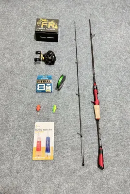 Combo Cần Lure Bọ Cạp Đỏ & Máy Ngang FR200 tặng Dây pe + 2 mồi & Dầu Bảo Dưỡng