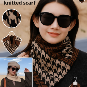 ผ้าพันคอผ้าแคชเมียร์ทรงสามเหลี่ยมสำหรับผู้หญิง ผ้าพันคอถักลายแฟชั่น กันหนาวและอบอุ่น นุ่มสบาย