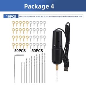 ANANAA 10pcs Drill Bits USB Electric Drill Engraving Pen Tip Micro Size Handheld Engraving Pen Portable L Shaped Pins Carving Power Tool DIY Jewelry Making