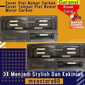 Cover Tutup Sarung Plat Nomor Carbon Cover Tempat Plat Nomor Universal Semua Motor Carbon