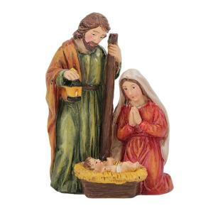 Christmas Nativity Scene Resins Holy Family Figurines Statue Holiday Religious Tabletop Decoration Collectible Ornament