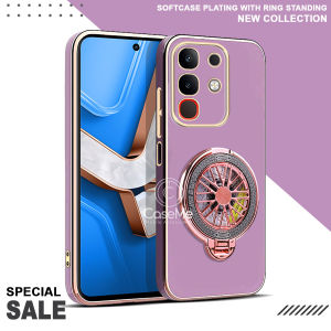 Case Vivo Y29 Soft Case Stand Holder Ring Fun Silicone Luxury Plating