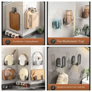 Punch-free Pot Holder Kitchen Rack Wall-mounted Chopping Board Multifunctional Wall Storage Artifact Rack
