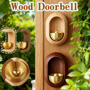 Copper Dopamine Wind Chime Bell Style Self-adhesive Brass Wood Doorbell Door Decorations Bells