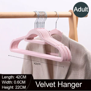 Premium Velvet Hanger Anti Slip Hanger Baju No Trace Clothes Hanger Penyangkut Baju Non Slip Space Saving Wardrobe 衣架
