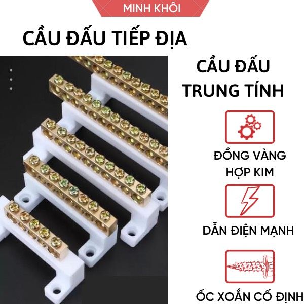 cầu đấu trung tính (cầu mắt), cầu đấu tiếp địa nhiều mắt, cầu đấu dây ...