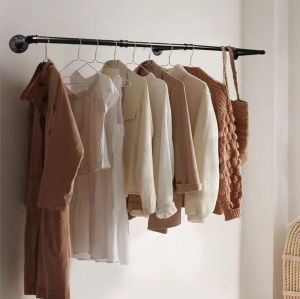 Clothes Bar Wall Clothing Rack Garment Display Hanger Rak Penyangkut Baju Sangkut Baju Palang penyidai pakaian Besi gantung baju 衣架