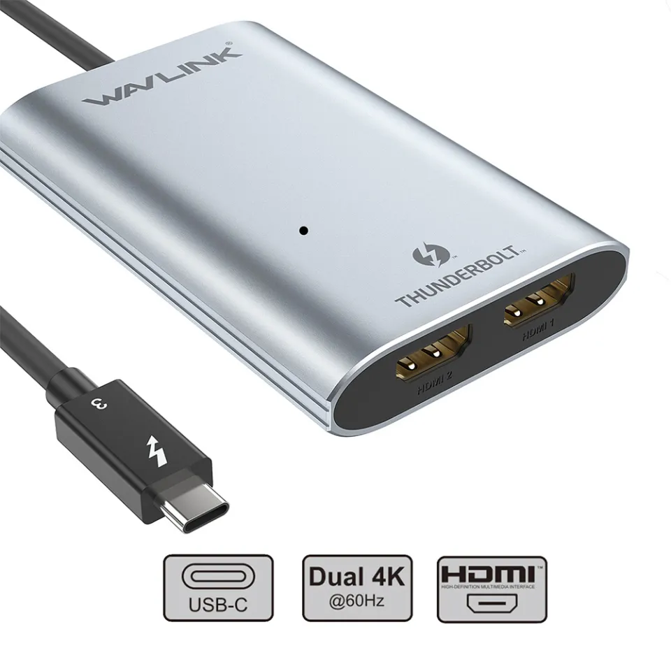 Wavlink Thunderbolt™ to Dual HDMI Display Adapter, Dual 4K