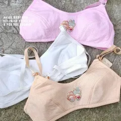 candy88 3pcs Teenage Girl Underwear Puberty Young Girls Small Bras Children  Teens Training Bra For Kids Teenagers Lingerie Cotton Bamboo Soft