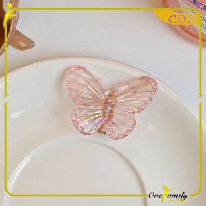 ONE-C1136 Jepit Rambut Kupu Kupu Mini 3D Transparan Korean Style / Jepitan Hologram Butterfly Clip