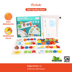 Beringin Toys Mainan Edukasi Anak Puzzle Kayu Abjad Alphabet ABC Spelling Game