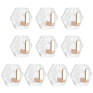 10 Pieces Adhesive Wall Hook Crystals Clear Without Nails Required Accessory for Towels Robes Kitchenwares Daily Use