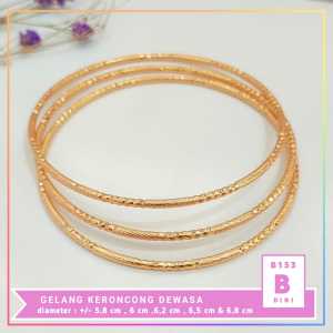 Nice Jewelry Gelang Keroncong Ukir Gelang Wanita Dewasa Terbaru Perhiasan Lapis Emas Gold B153 2