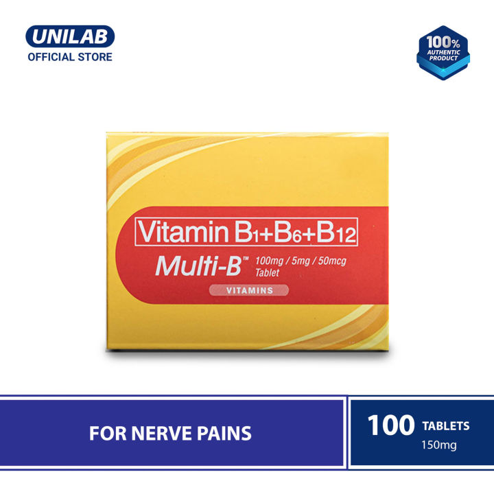 United Home Multi B Vitamin B Complex B1 B6 B12 100 Tablets For Nerve Pains Lazada Ph