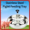 Piglet Creep Feeder stainless Feeder Rust-proof Large Capacity Stainless Steel Lamb Piglet Feeding Trough Livestock Supplies Piglet Creep Feeder Suckling Piglet Weanling Piglets. 