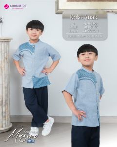 Rauna Sarimbit Keluarga Lebaran 2024 / MASIMO - BLUE / Fashion Muslim Kekinian
