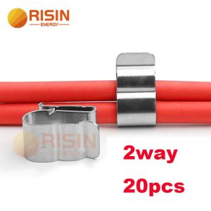 Bộ 20 kẹp cáp năng lượng mặt trời Risin bằng thép không gỉ SUS304 kẹp cáp PV 2 chiều 4 chiều dùng cho lắp đặt giá đỡ năng lượng mặt trời.