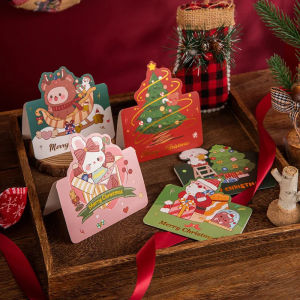 5pcs MIX Merry Christmas Greeting Card Santa Claus Snowman Custom Blank Cards Christmas Party Invitation Card New Year Gifts