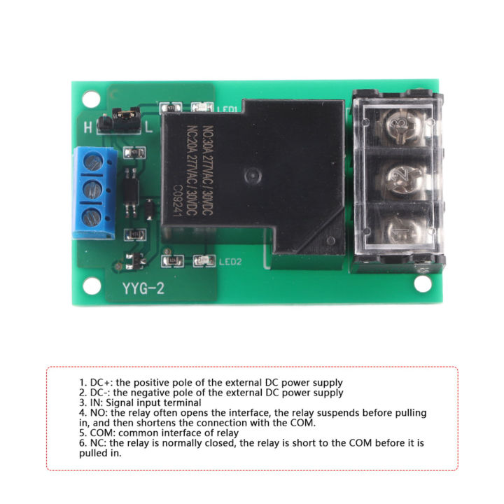 Relay%20Module%201%20Channel%20Relay%20Power%20Switch%20Module%20with%20Optocoupler%20One%20Way%20Trigger%20Relay%20Expansion%20Board%2030A%20YYG-2%20-%20Image%202