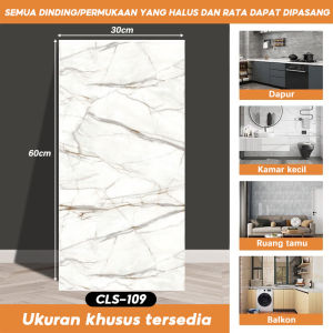 ECOSEN 20PCS Wallpaper dinding VINYL Marble 30 x 60 cm Lantai Vinyl Alumunium Marbel Granit Stiker Lemari Cabinet Marbel