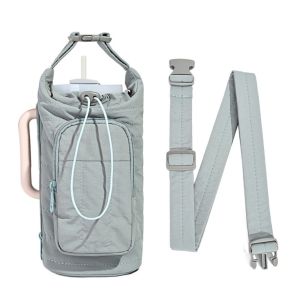 YESMILE Water-resistant Water Bottle Holder Bag Large Capacity with Strap Insulating Cup Sleeve Portable Crossbody Bag for Women