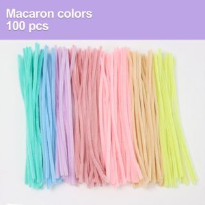 100Pcs Twisted Stick Fuzzy Wire Chenille Stems Handicraft Material DIY Handmade Plush Tube Kids Toy