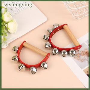 wxfengying Handbell Hand Bells With 5pcs 7pcs Jingle Bells Wood Handle Musical Instrument Bell Toy Gift For School Music Class Home Daycare