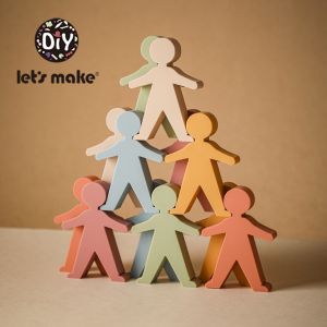 Lets Make Building Blocks Toy 6pcs/set Food Grade Silicone Stacking Doll Early Educational Toys