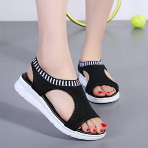 [Free Shipping] New Summer Collection: Plus-Size WomenS Slip-On Sandals With A Fish-Mouth Design Offering Comfort And Breathability
