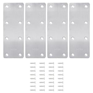 4 cái phẳng vá tấm kim loại thẳng Brace thép không gỉ cố định góc độ khung hỗ trợ sửa chữa tham gia Giá đỡ cố định
