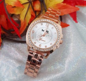 นาฬิกาแฟชั่น นาฬิกาผู้หญิง Geneva แบรนด์แท้  หน้าปัด เพชร เลข  《 แถมฟรี !! กล่องใส่นาฬิกา 》