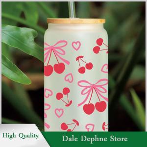[Dale Dephne] 3D UV dtf chuyển Stickers 16oz cup kết thúc tốt đẹp phim hoạt hình Bow in cho DIY gốm kim loại da