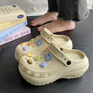 [Free Shipping] Lightweight Perforated Thick-Soled EVA Clogs WomenS Closed-Toe Sandals Slippers And Summer Shoes
