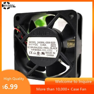 6cm Fan for NMB 2408NL-05W-B20 60X60X20mm DC 24V 0.06A Double Ball Industrial Server Cooling Fan Compact & Durable