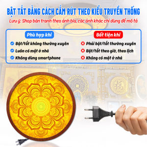 Đèn Hào Quang Mandala In Tranh Trúc Chỉ Trang Trí Phòng Thờ Bàn Thờ Treo Tượng Phật TC-HQ-41