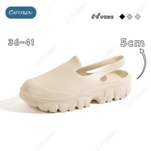 Capubew ส่งเร็ว รองเท้าแตะ ความหนาแน่น รองเท้าลำลองสำหรับผู้หญิง สไตล์สลิปออน ส้นก้อนด้านบนสายรัด