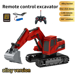 Đồ chơi xe máy xúc điều khiển từ xa 6 kênh cho bé nhiều chức năng tự động (gầu sắt bánh xích cao su pin sạc lại)