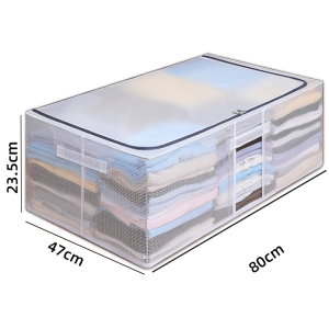 🚚SG Seller🚚Large bed bottom storage box Dormitory Quilt Sorting Box Waterproof Steel Frame Storage Box Home Wardrobe Organizer Storage For Cloth Toys Books