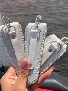 sarung kulit pipa bahan kulit asli untuk panjang 10/11cm warna putih