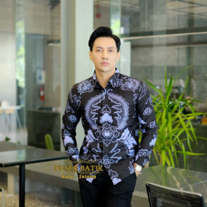 Kemeja Batik Pria Lengan Panjang Lafis Furing Motif Mahkota Kualitas Premium konveksi Sendiri bisa grosir maupun ecer